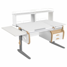 парта дэми сут-25-05д2 120 см раздельная с тумбой с приставкой и надстройками Дэми СУТ-25-05Д2