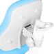 Комплект Anatomica Genius парта + кресло + надстройка + выдвижной ящик + подставка для книг клен/голубой с голубым креслом Robin